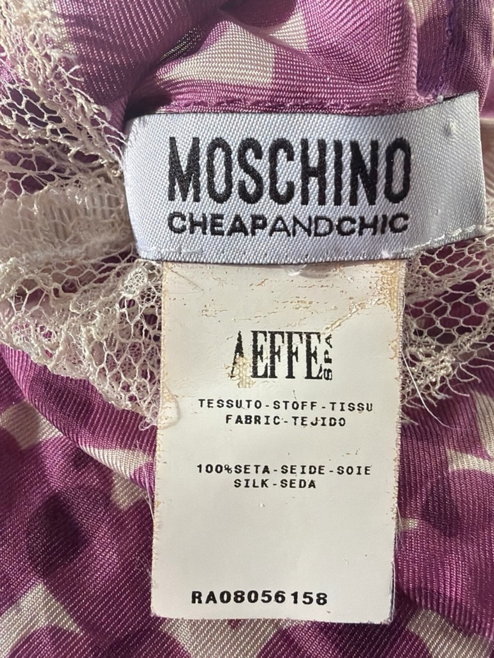 Moschino CheapandChic purple Silk Lace-Trim Camisole